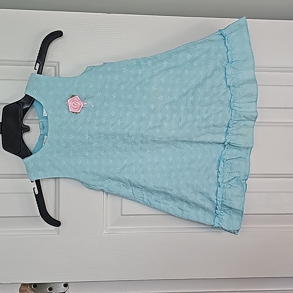 B.T. Kids Light Blue Embroidered Dress Kid Size 3T